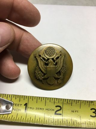 Vintage Us Army Gold Eagle Screwback Military Brass Hat Badge Pin