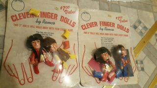 1970 Remco Monkees / Davy Jones & Mickey Dolenz / Clever Finger Dolls Vintage