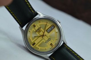 Vintage Seiko 5 Day Date 17 Jewels 6309 Automatic Movt Men ' s Wrist Watch 3
