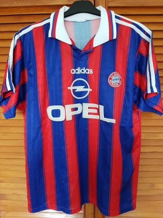 Vintage Bayern Munich Munchen Adidas Football T Shirt Opel Size M (95/96/97)