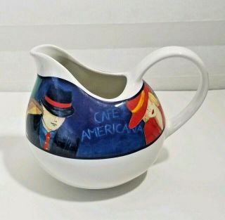 Vintage Sango Cafe Americana 98 Decorative Ceramic Creamer Retro Art