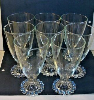 Vintage Anchor Hocking Boopie Glass Clear Footed Goblets 5 1/2 " - Set Of 8
