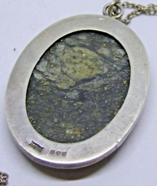 Vintage Edinburgh Silver and Agate Pendant on Chain 3