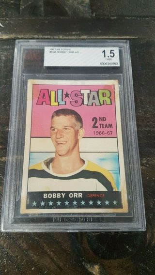 1967 - 68 Topps Bobby Orr All Star 128 Bvg 1.  5 Fair Vintage Hockey Card