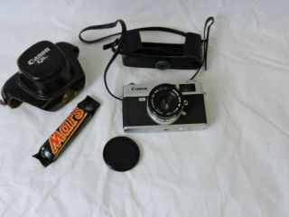 Vintage Canon 35mm Film Camera Canonet Ql25 In Case