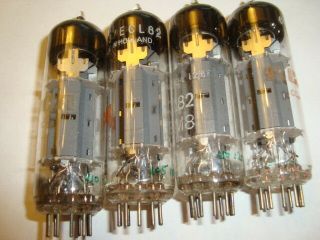 A Quad Of 6bm8 / Ecl82 Tubes,  Philips Of Holland,  For Rca