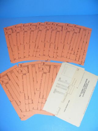 15 Rare Vintage Ibm Punch Cards Orange Peach & Plain Colors - Old Stock