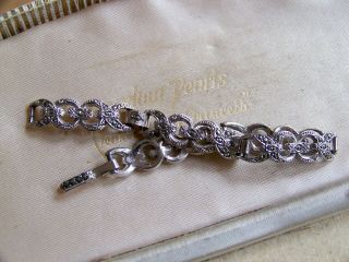 Vintage Jewellery Signed By Sphinx Art Deco Silver Marcasite Cocktail Bracelet