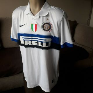 Inter Milan Vintage Football Top (size Uk Large) Retro Nike Shirt / Away Jersey