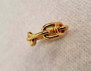 VTG AUTHENTIC HERMES GOLD TONE RING CHAINE D ' ANCRE for SCARVES/WRAPS NO BOX 4