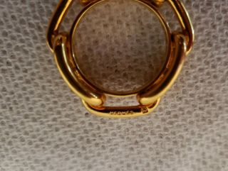 VTG AUTHENTIC HERMES GOLD TONE RING CHAINE D ' ANCRE for SCARVES/WRAPS NO BOX 6