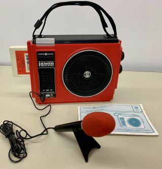 Ge Portable 8 - Track Player Red Loudmouth Sing A Long Pa & Mic Serviced See Video