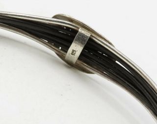 925 Sterling Silver - Vintage Abstract Cave Drawing Bangle Bracelet - B1944 4