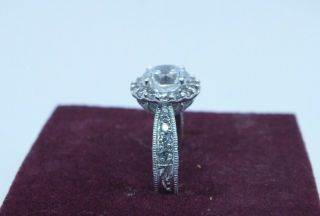 Vintage silver ladies TACORI cubic zirconia cluster ring.  Size I 1/2. 3