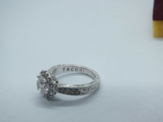 Vintage silver ladies TACORI cubic zirconia cluster ring.  Size I 1/2. 4