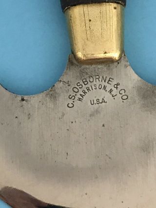 Vintage C S Osborne & Co Round Leather Knife Harrison N.  J. 2