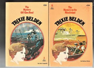 2 Trixie Belden Books Mystery Of Glen Road/mystery On Mississippi 1947,  1977