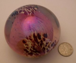 Vintage Signed Msh Mt St Helens Art Glass Paperweight The Glass Eye 1983
