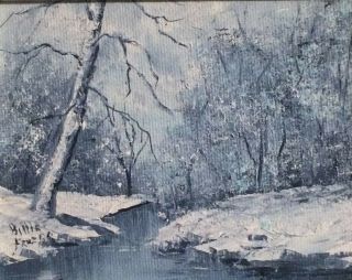 Winter Landscape Oil Painting Signed Billie Frazer Vintage Impressionist