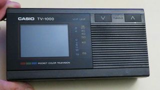 Vintage 1985 Portable Casio Compact Pocket Color Tv Model Tv - 1000