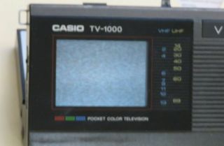 Vintage 1985 Portable Casio Compact Pocket Color TV Model TV - 1000 2