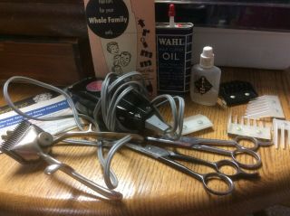 Oster Vintage Adjustable Electric Hair Clipper Trimmer Model W/ Attachements