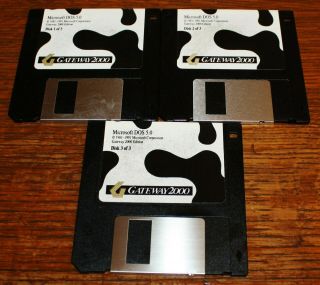 Microsoft Ms - Dos 5.  0 Os Program Disks Gateway 2000 3 - 3.  5 " Diskettes,  1991