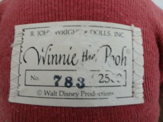 Vtg R.  John Wright Winnie The Pooh Bear Stuffed Animal LTD EDITION 783/2500 4