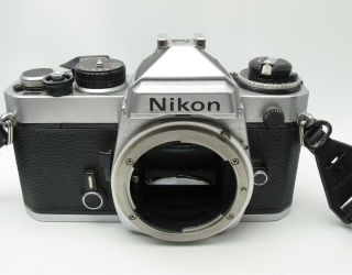 Vtg Nikon Fe 35mm Camera Body Great