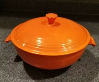Vintage Fiesta Radioactive Red Covered Casserole