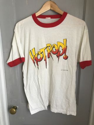 Wwf Hot Rod T Shirt Vintage 1986 From Rowdy Roddy Pipers
