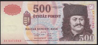 1998 Hungary 500 Forint Vintage Paper Money Banknote Currency Note P 179a Unc