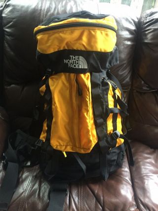 Vtg The North Face Patrol Pack Yellow/black Backpacking Daypack Camp Hiking