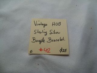 Vintage HOB Sterling Silver Bangle Bracelet.  42 5