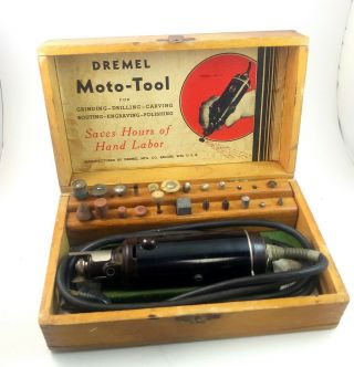 Vintage Dremel Model 2 Moto - Tool Electric Rotary Hand Tool In Case