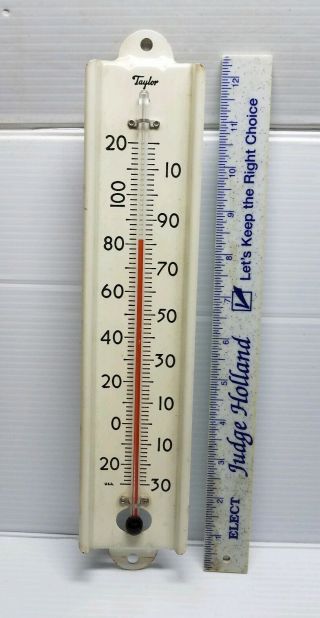 Vintage Taylor Metal And Glass Wall Mount Thermometer Great