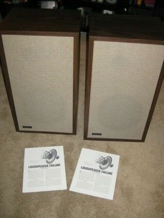 Advent Pair Floor Loudspeakers Henry Kloss Wooden Cabinet