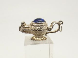 Vintage Sterling Silver Genie In The Lamp Charm - Opens.