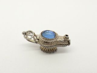 Vintage sterling silver genie in the lamp charm - opens. 4