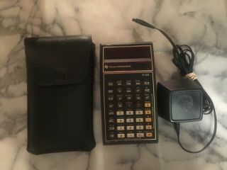 Vintage Texas Instruments Ti - 55 Calculator,  Case & Adapter - 