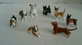 8 Vintage Bone China Figurines Shaken Japan Dogs