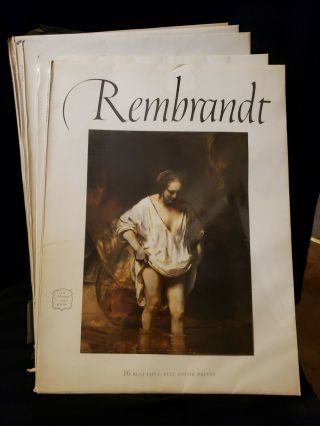 5 Vintage ‘an Abrams Art Book’ Rembrandt,  Van Gogh,  Renoir,  Ect.  Color Print