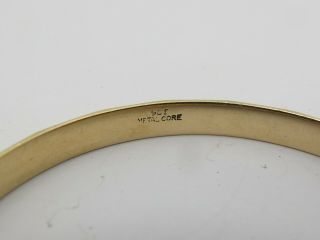 Vintage 9k 9ct 375 Gold & Metal Core Hinged Bangle Bracelet 4