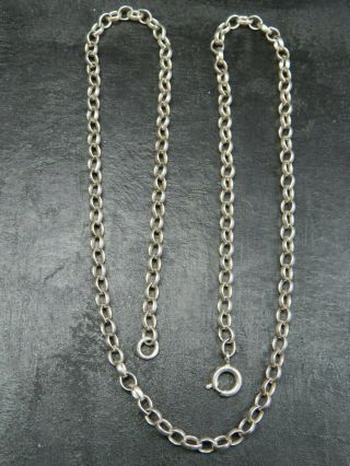 Vintage Sterling Silver Belcher Link Necklace 18 Inch C.  1960