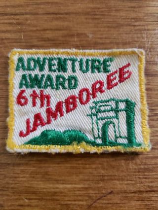 Vintage Bsa Www Oa Adventure Award 6th Jamboree Small Patch