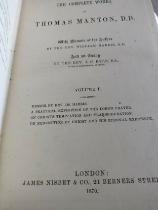 Thomas Manton.  The Lords prayer.  ECT.  1870. 3