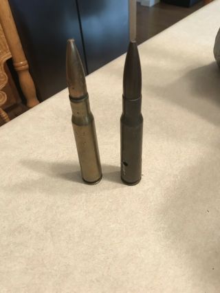 2 Vintage 50 Cal Inert Shells—one Ww 2 And One F A 4