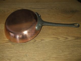 Vintage French Copper Cuisine Kitchen Tossing Frying Pan Tin Lined 2mm Metal Han
