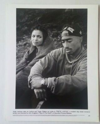 1993 Vintage Poetic Justice Press Photo Janet Jackson Tupac Shakur Rare