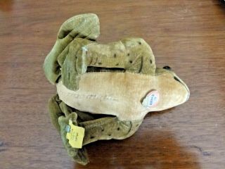 VINTAGE 1950 ' S STEIFF FROGGY FROG GERMANY w ORG.  BUTTON & FROGGY TAG EX.  COND 4